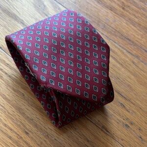 Puccini Maroon Geometric Pattern Tie Classic Men’s Dress Tie